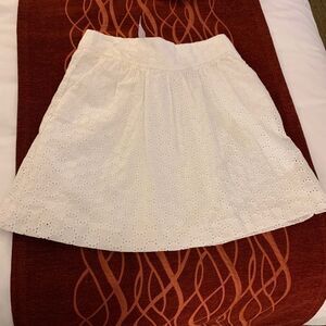 Loft White Eyelet Cotton Lace Skirt sz 2 NWT